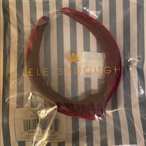 Lele Sadoughi maroon velvet headband